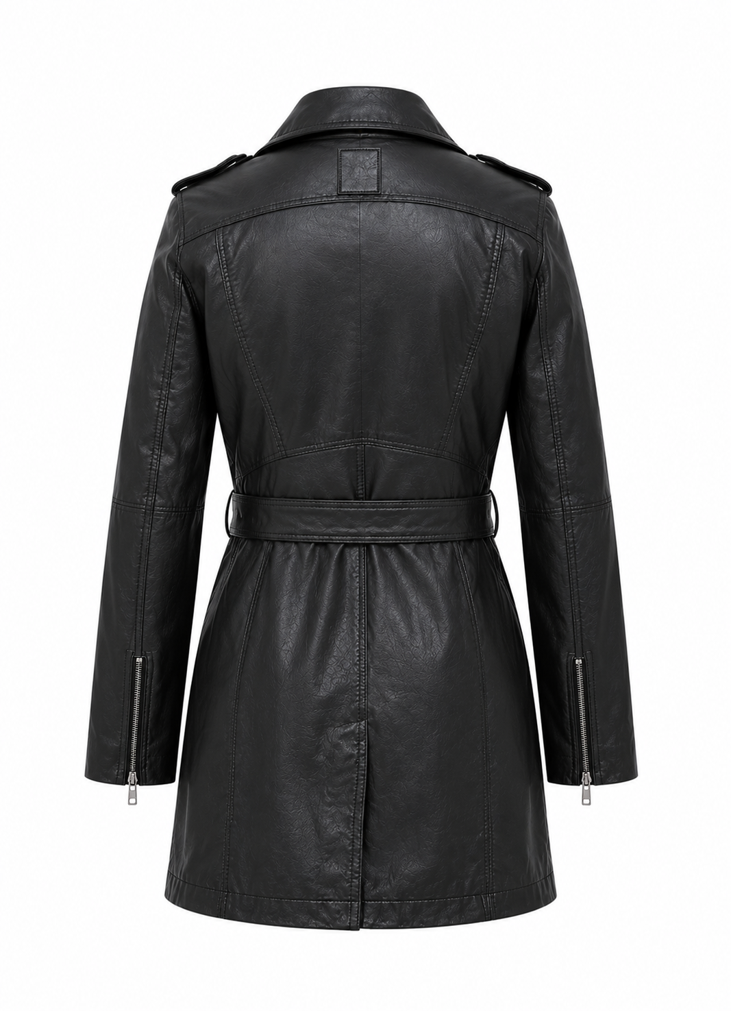 Women’s Sheep Nappa Leather Moto Trench Jacket