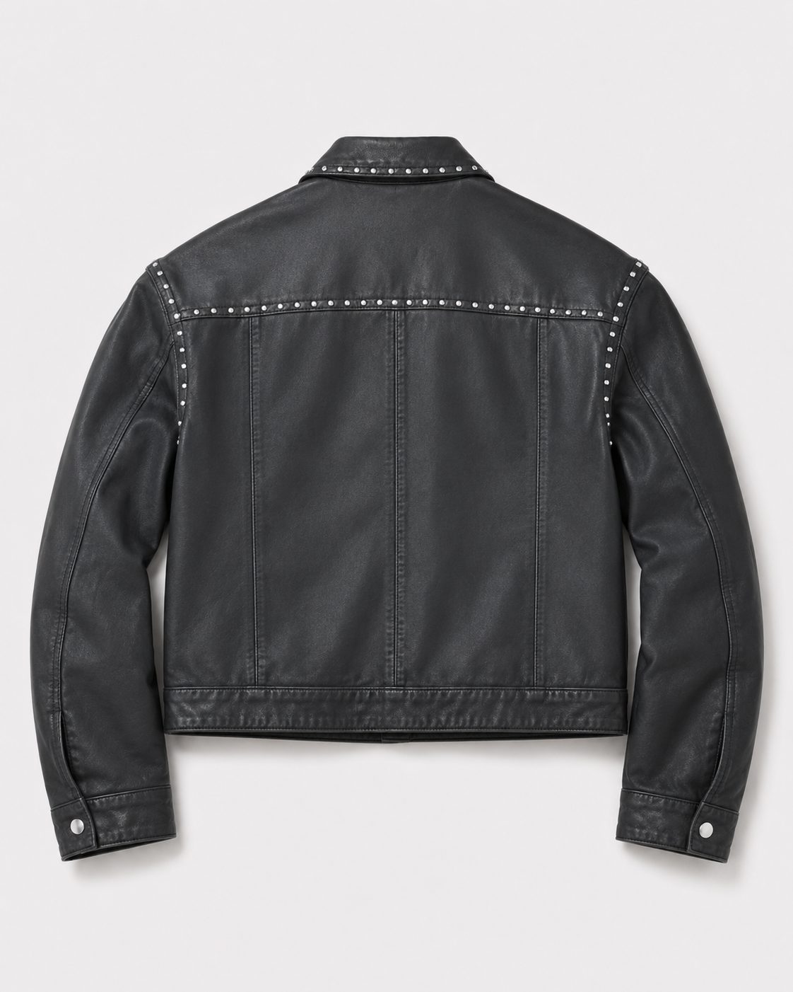 Women’s Black Studded Sheep Nappa Leather Jacket