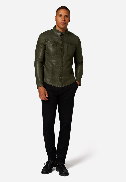 Men’s Reversible Leather Shirt Jacket