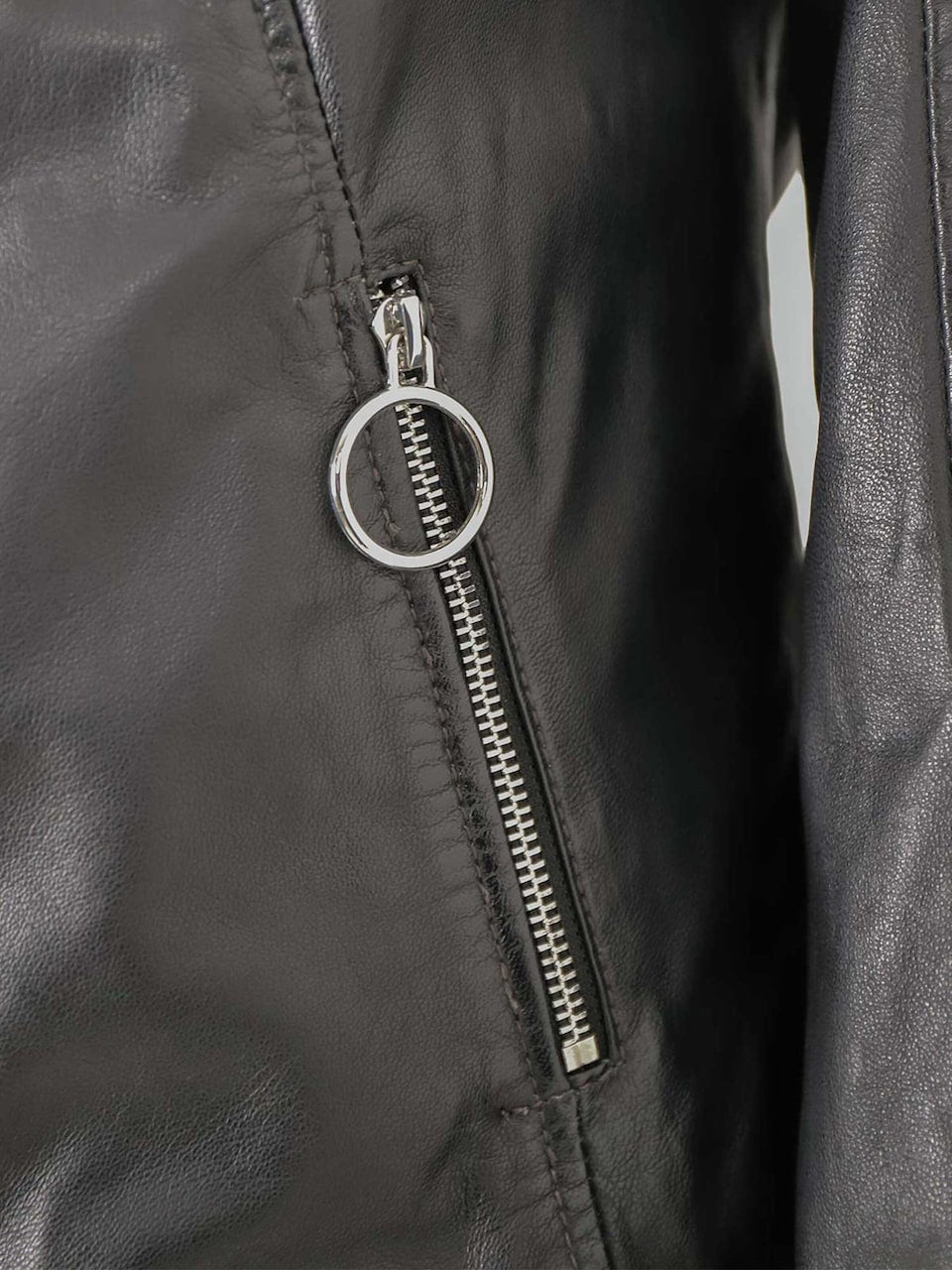 Women's Lamb Leather Biker Jacket – Fitted Black Racer