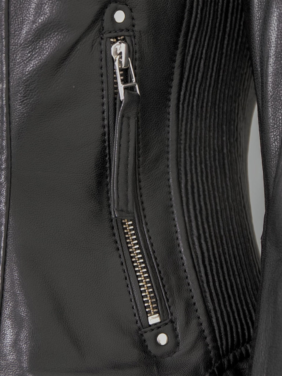 Women's Lamb Leather Biker Jacket – Black Asymmetric Moto