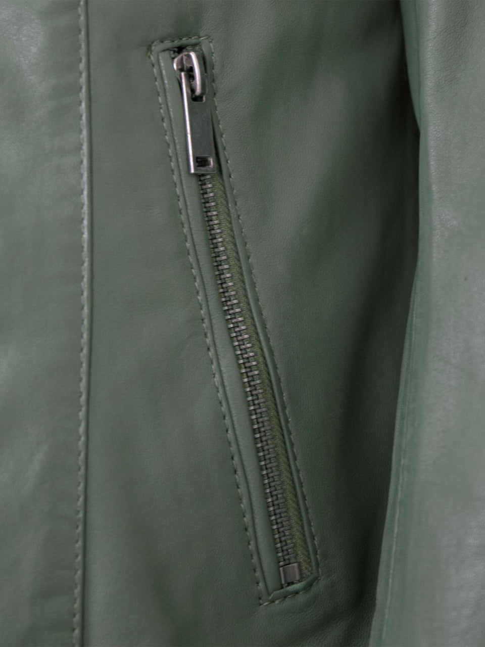 Women's Lamb Leather Racer Jacket – Black, Green or Red Fitted Biker