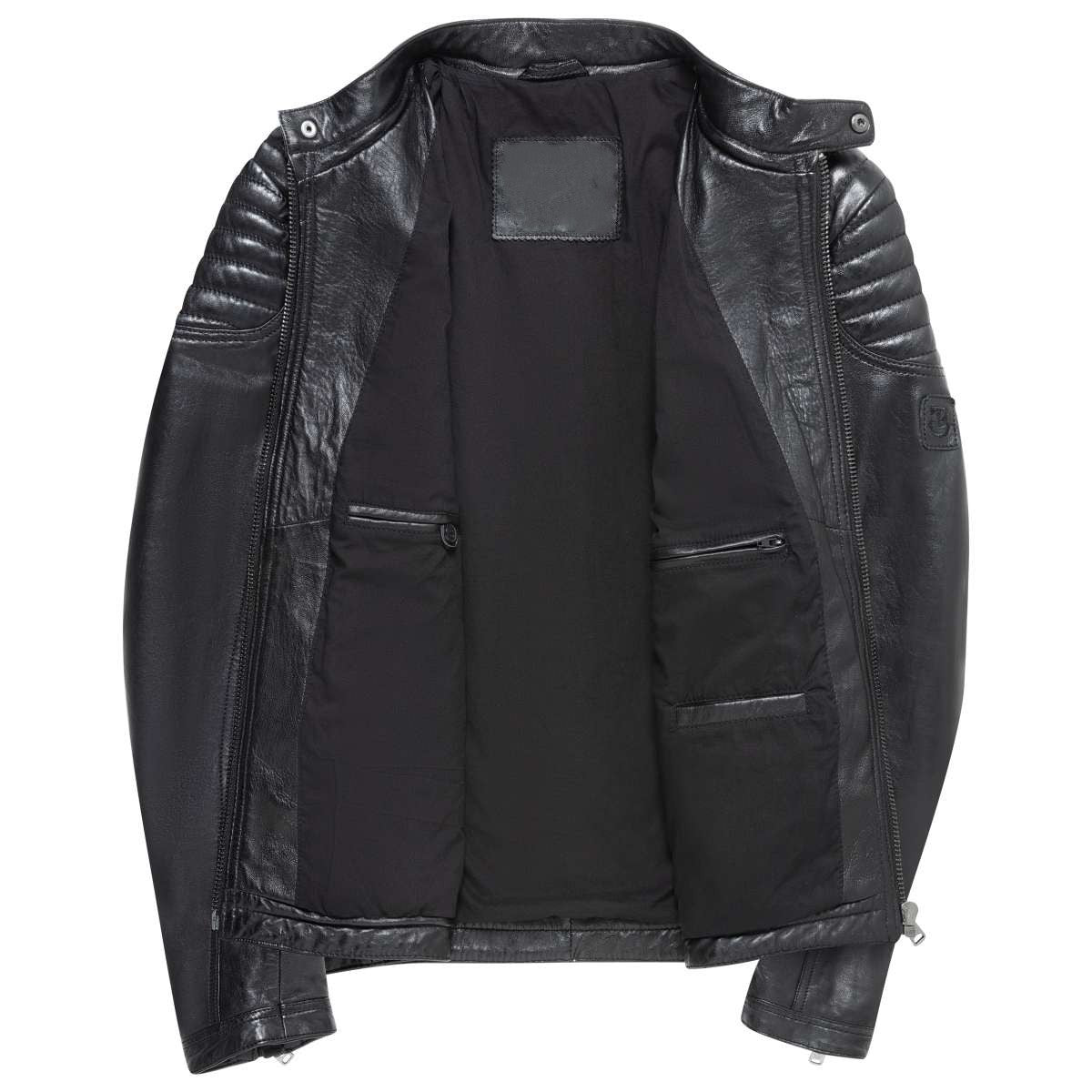 Men's Vegetable-Tanned Sheepskin Leather Cafe Racer Jacket – Real Leather Quilted Shoulder Jacket (S–3XL)