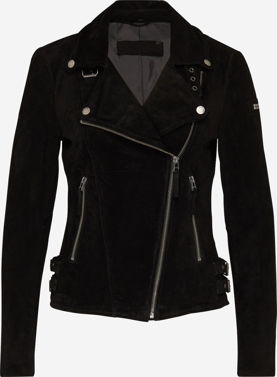 Women's Fitted Leather Biker Jacket – Asymmetric Zip Moto