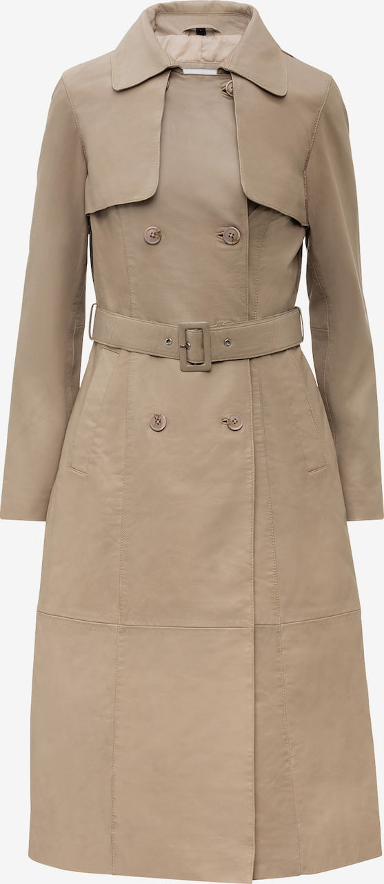 Women's Lamb Leather Trench Coat – Belted Cognac, Black or Beige