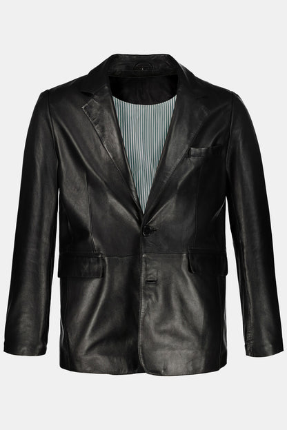 Men's Lamb Nappa Leather Blazer – Real Leather Tailored Black Blazer Jacket (L–7XL)
