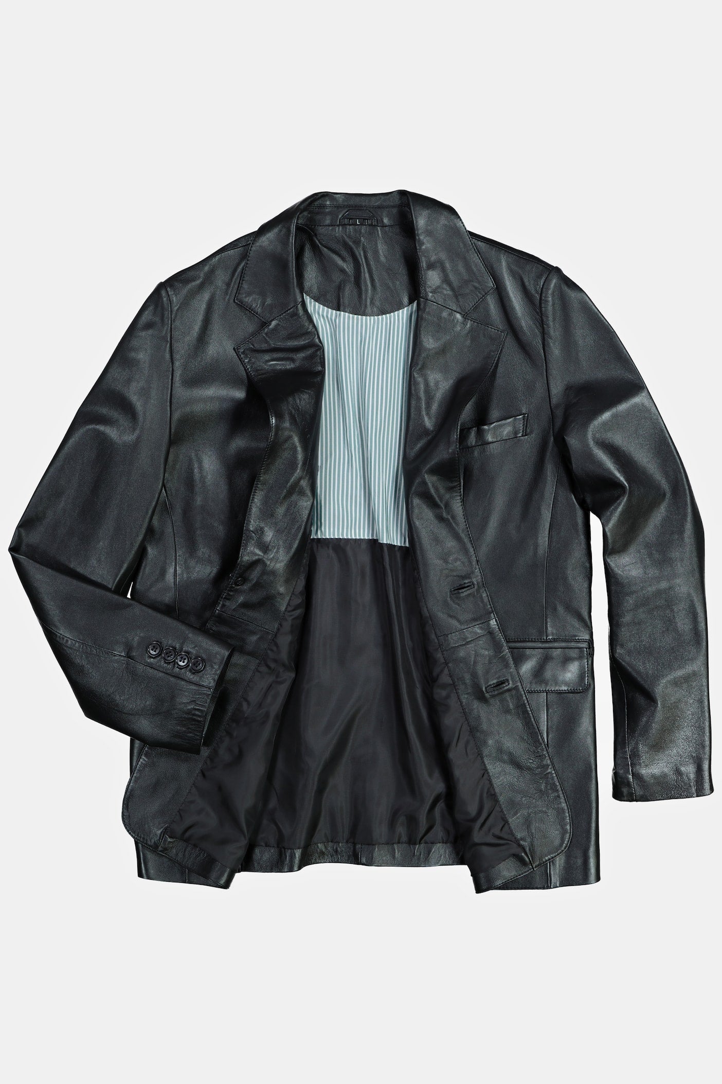 Men's Lamb Nappa Leather Blazer – Real Leather Tailored Black Blazer Jacket (L–7XL)