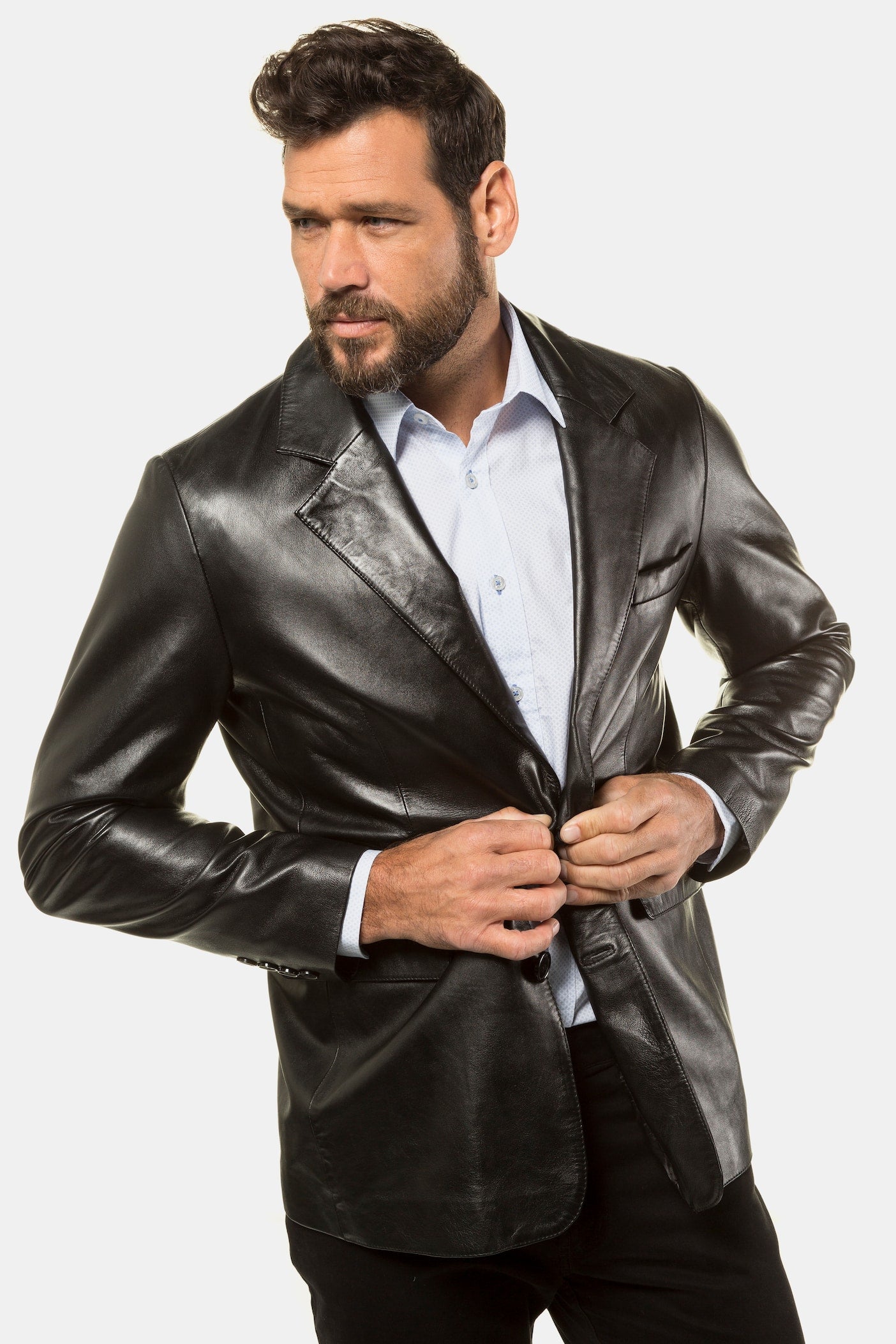 Men's Lamb Nappa Leather Blazer – Real Leather Tailored Black Blazer Jacket (L–7XL)