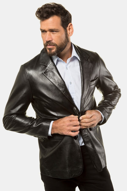 Men's Lamb Nappa Leather Blazer – Real Leather Tailored Black Blazer Jacket (L–7XL)