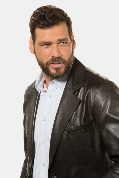 Men's Lamb Nappa Leather Blazer – Real Leather Tailored Black Blazer Jacket (L–7XL)