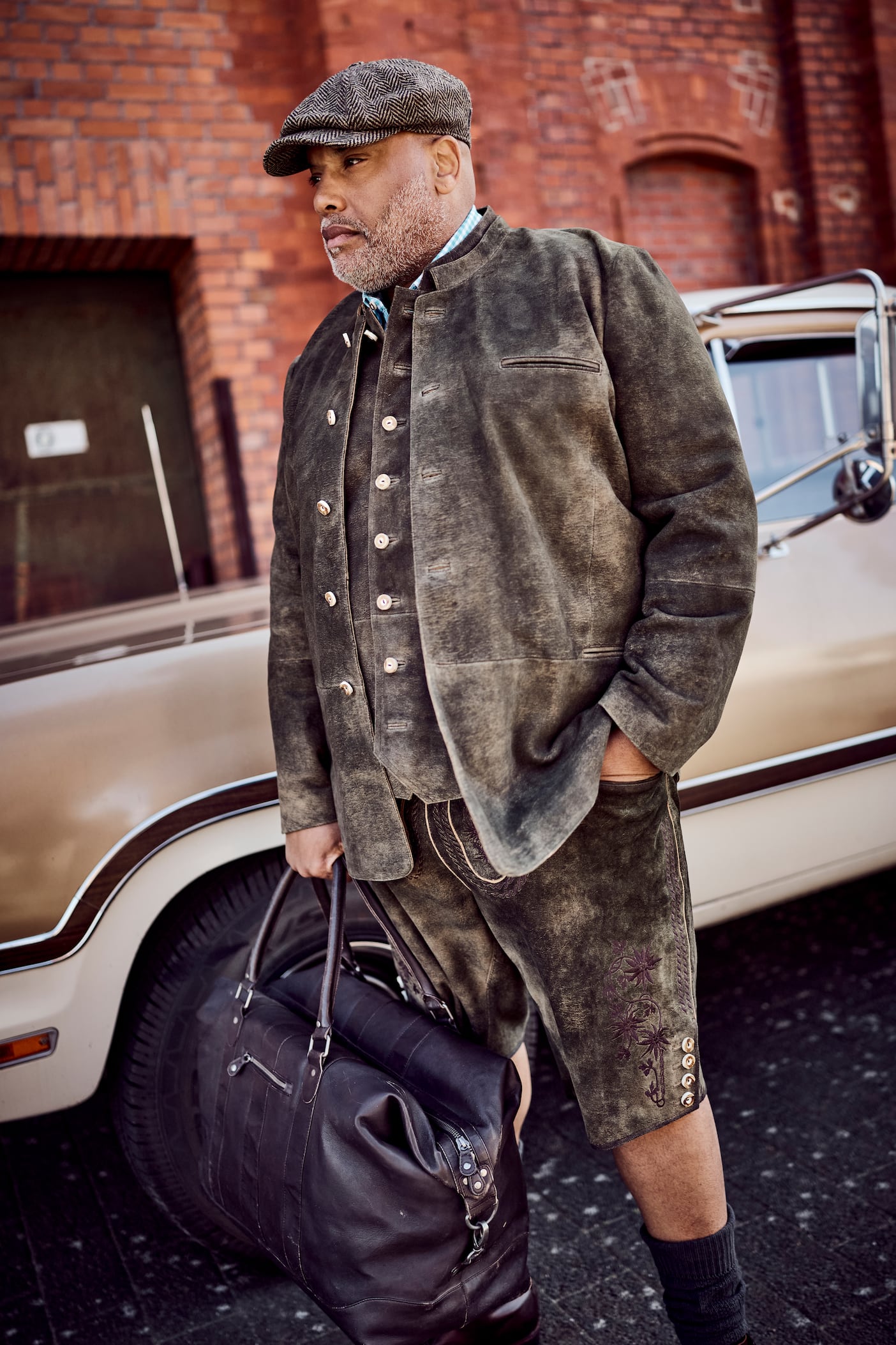 Men's Goatskin Suede Bavarian Trachten Jacket – Real Suede Traditional Jacket (L–7XL)