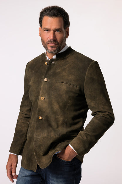 Men's Goatskin Suede Bavarian Trachten Jacket – Real Suede Traditional Jacket (L–7XL)