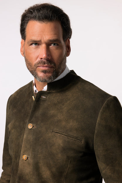 Men's Goatskin Suede Bavarian Trachten Jacket – Real Suede Traditional Jacket (L–7XL)