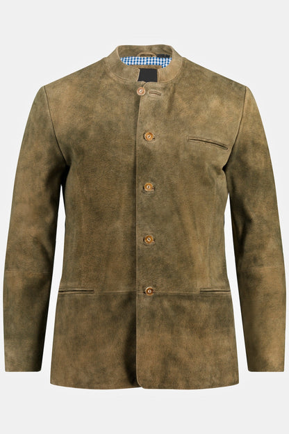 Men's Goatskin Suede Bavarian Trachten Jacket – Real Suede Traditional Jacket (L–7XL)
