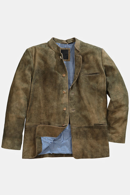 Men's Goatskin Suede Bavarian Trachten Jacket – Real Suede Traditional Jacket (L–7XL)