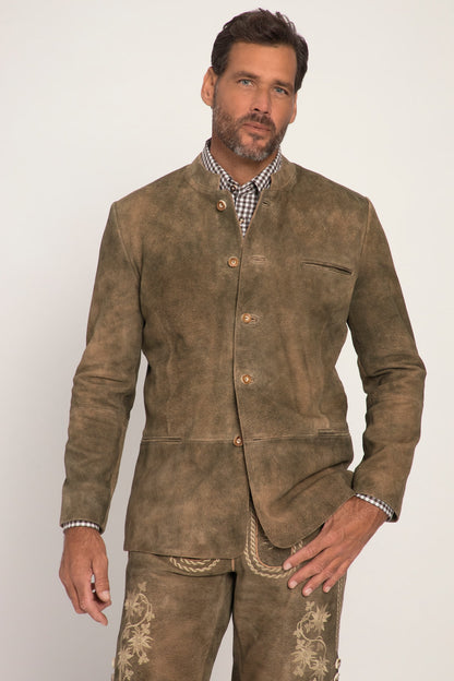 Men's Goatskin Suede Bavarian Trachten Jacket – Real Suede Traditional Jacket (L–7XL)