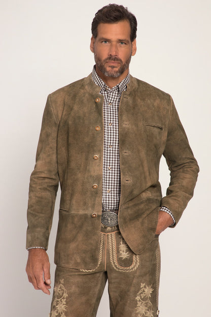 Men's Goatskin Suede Bavarian Trachten Jacket – Real Suede Traditional Jacket (L–7XL)