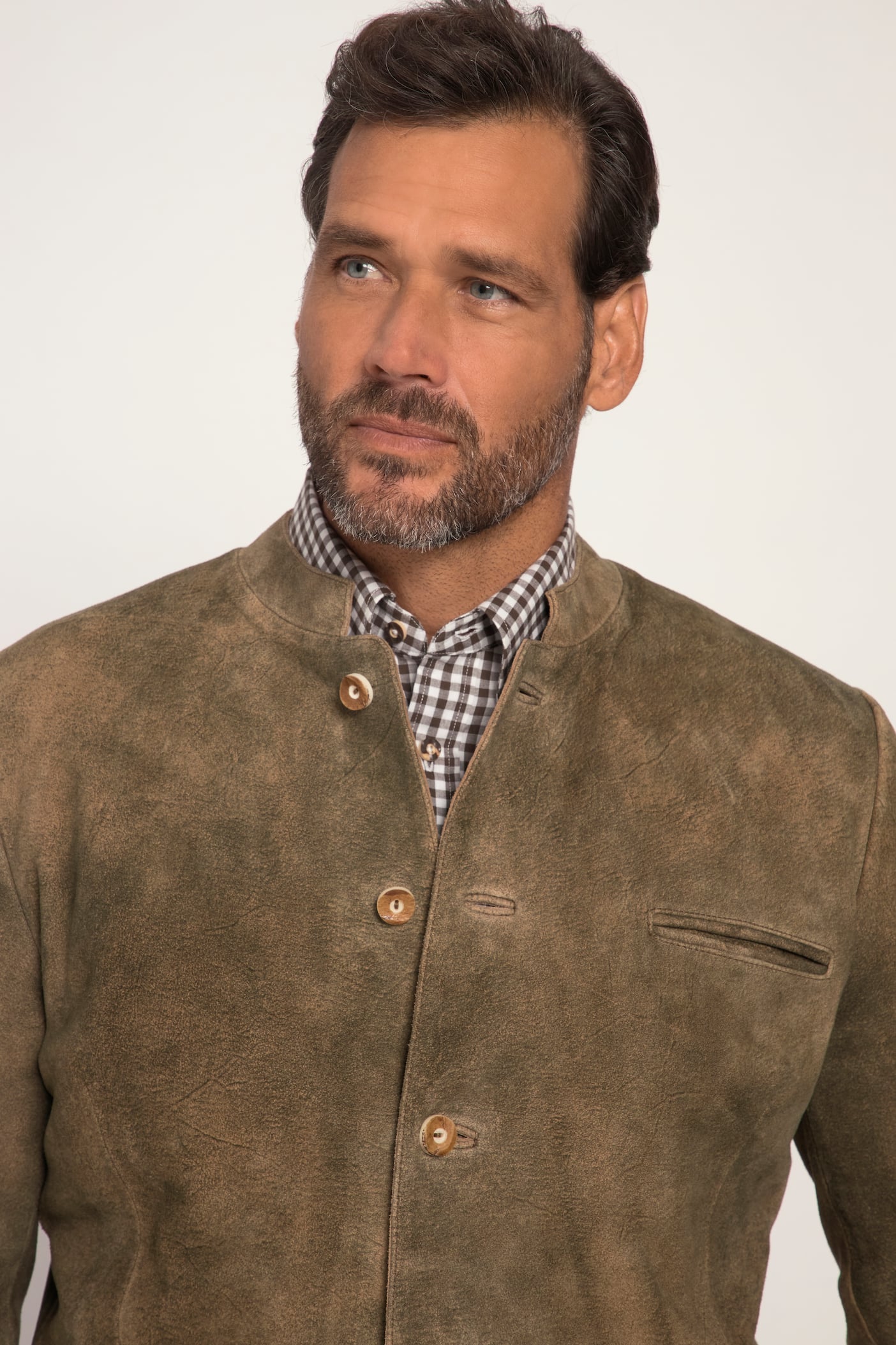 Men's Goatskin Suede Bavarian Trachten Jacket – Real Suede Traditional Jacket (L–7XL)