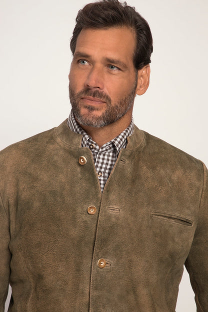 Men's Goatskin Suede Bavarian Trachten Jacket – Real Suede Traditional Jacket (L–7XL)