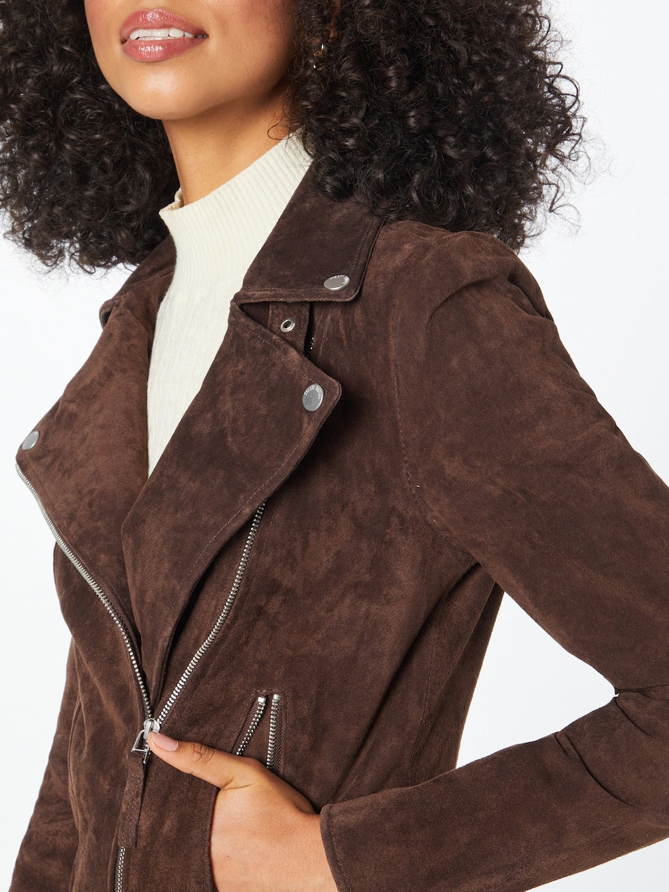 Women's Fitted Leather Biker Jacket – Asymmetric Zip Moto