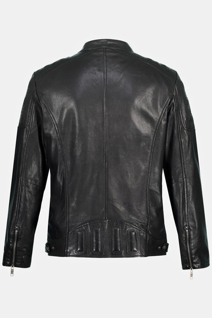 Men's Lamb Nappa Leather Biker Jacket – Real Leather Quilted Shoulder Moto Jacket (L–7XL)