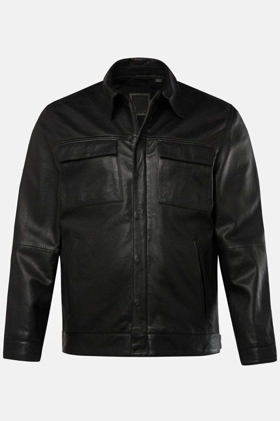 Men's Lamb Nappa Leather Jacket with Multiple Pockets – Real Leather Shirt Collar Jacket (L–7XL)