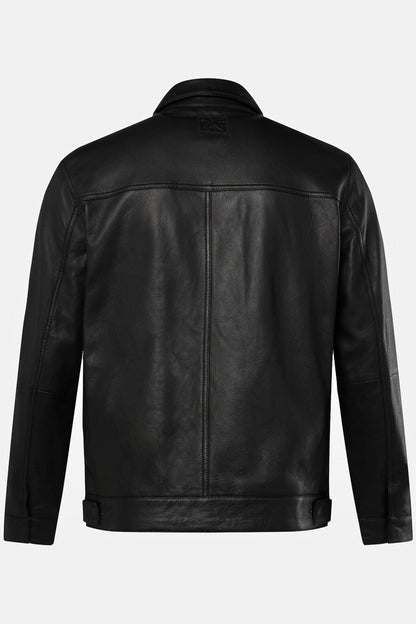 Men's Lamb Nappa Leather Jacket with Multiple Pockets – Real Leather Shirt Collar Jacket (L–7XL)