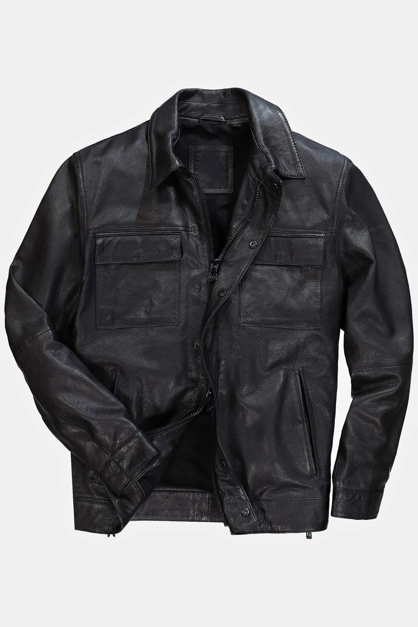 Men's Lamb Nappa Leather Jacket with Multiple Pockets – Real Leather Shirt Collar Jacket (L–7XL)