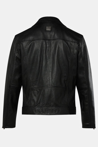 Men's Lamb Nappa Leather Biker Jacket – Real Leather Asymmetric Perfecto Moto Jacket (L–7XL)
