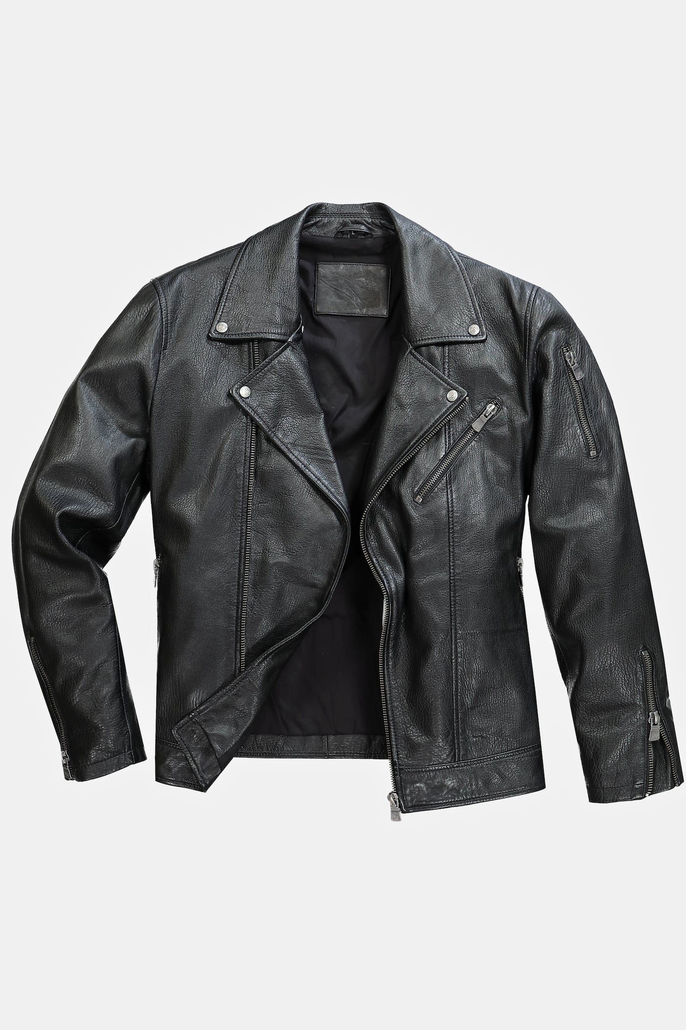 Men's Lamb Nappa Leather Biker Jacket – Real Leather Asymmetric Perfecto Moto Jacket (L–7XL)