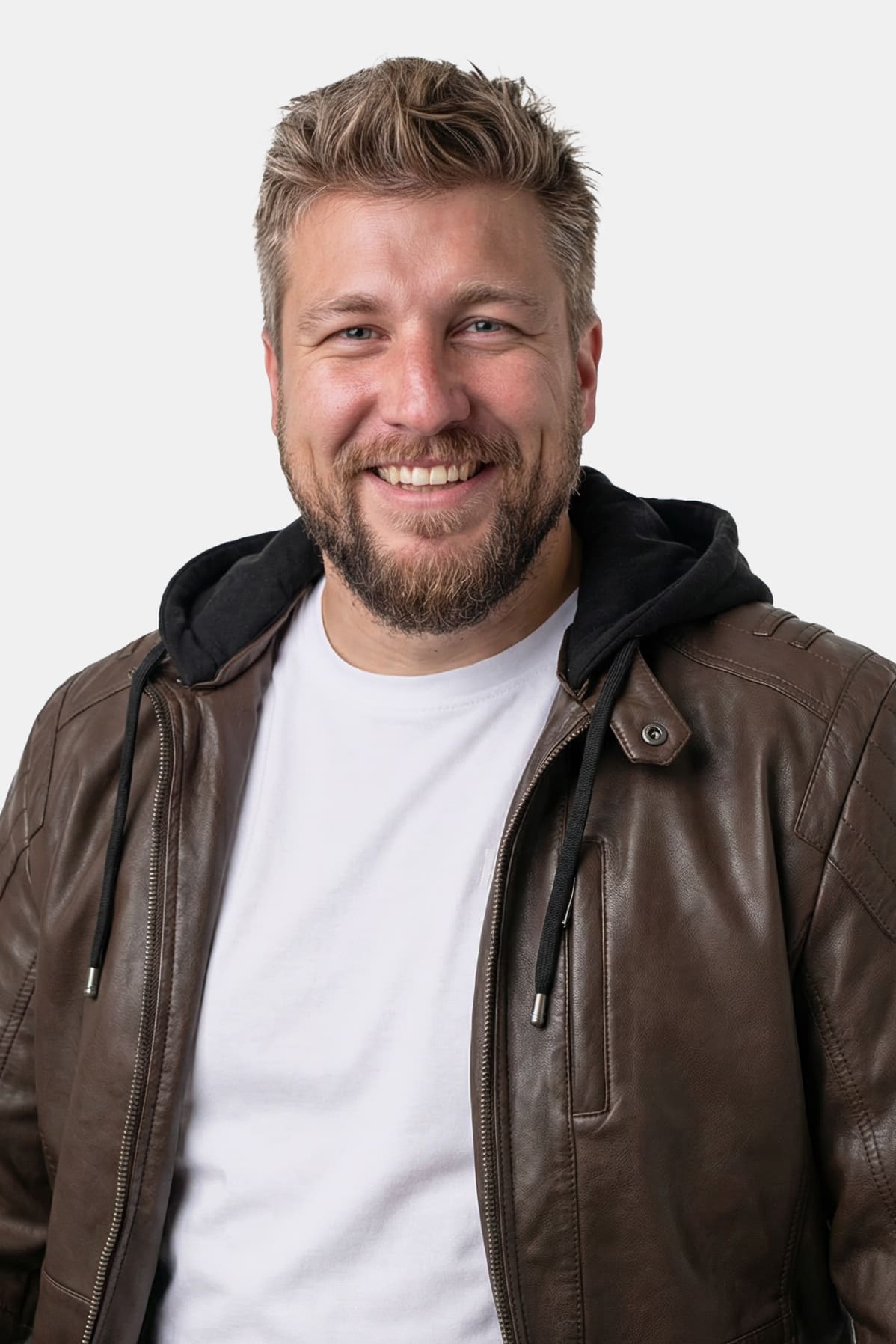 Men's Lamb Nappa Leather Jacket with Detachable Hood – Real Leather Hazelnut Jacket (L–7XL)