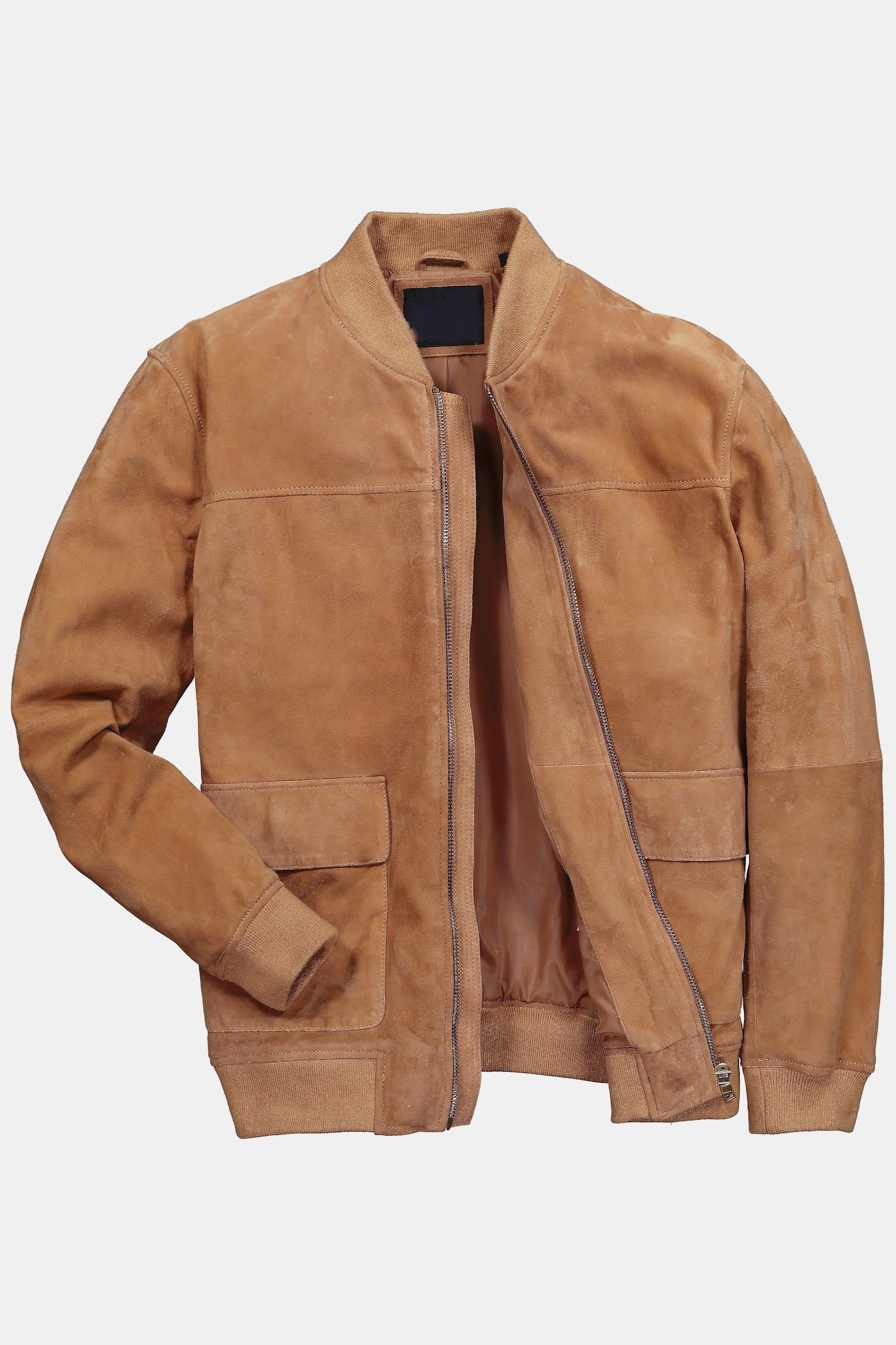 Men's Goatskin Suede Bomber Jacket – Real Suede Varsity Collar Blouson (L–7XL)