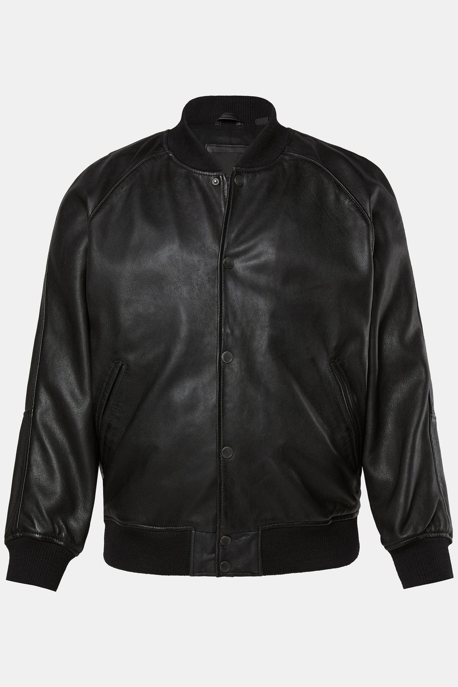 Men's Lamb Nappa Leather College Jacket – Real Leather Black Varsity Bomber (L–7XL)