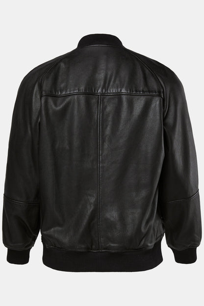 Men's Lamb Nappa Leather College Jacket – Real Leather Black Varsity Bomber (L–7XL)