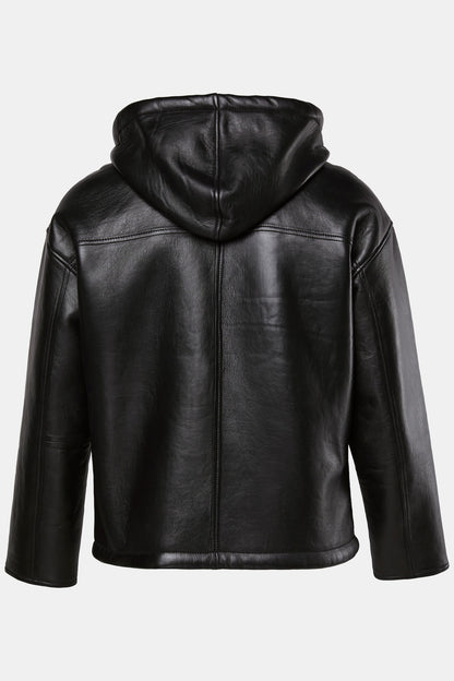 Men's Hooded Lamb Nappa Leather Jacket – Real Leather Teddy-Lined Oversize Jacket (L–7XL)