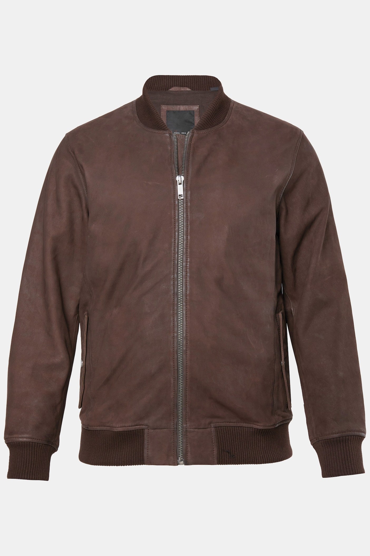 Men's Lamb Nubuck Leather Blouson – Real Nubuck College Collar Bomber Jacket (L–7XL)