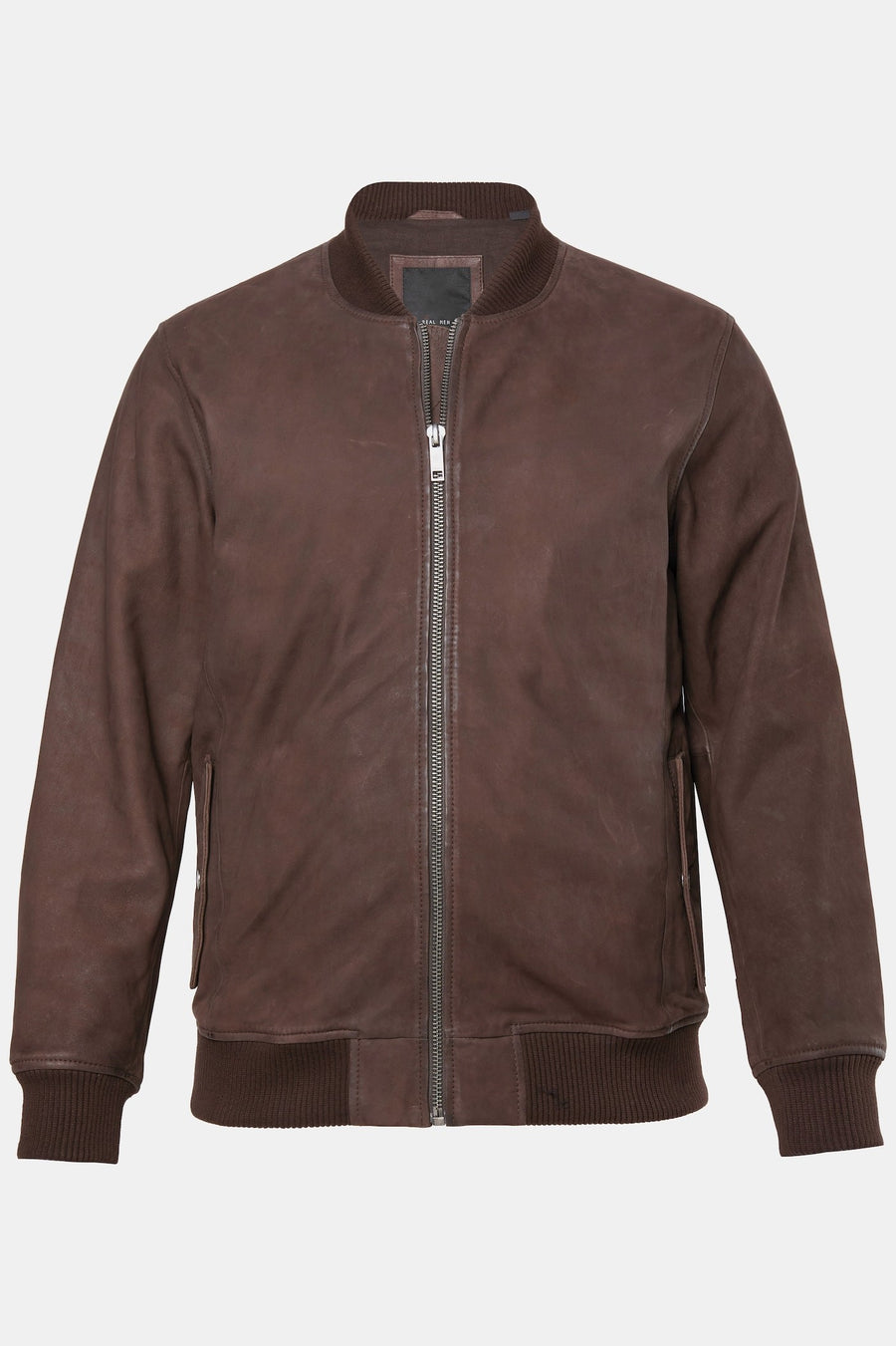Men's Lamb Nubuck Leather Blouson – Real Nubuck College Collar Bomber Jacket (L–7XL)