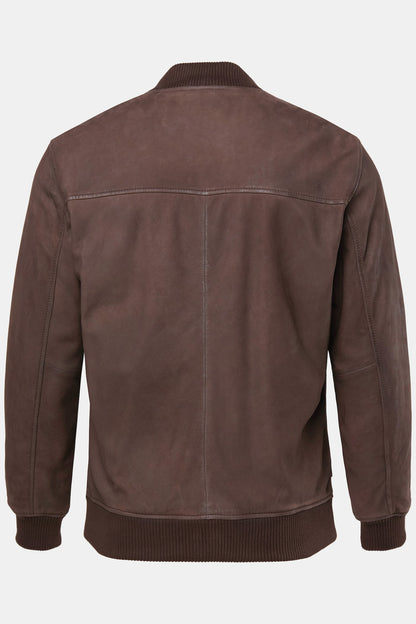 Men's Lamb Nubuck Leather Blouson – Real Nubuck College Collar Bomber Jacket (L–7XL)
