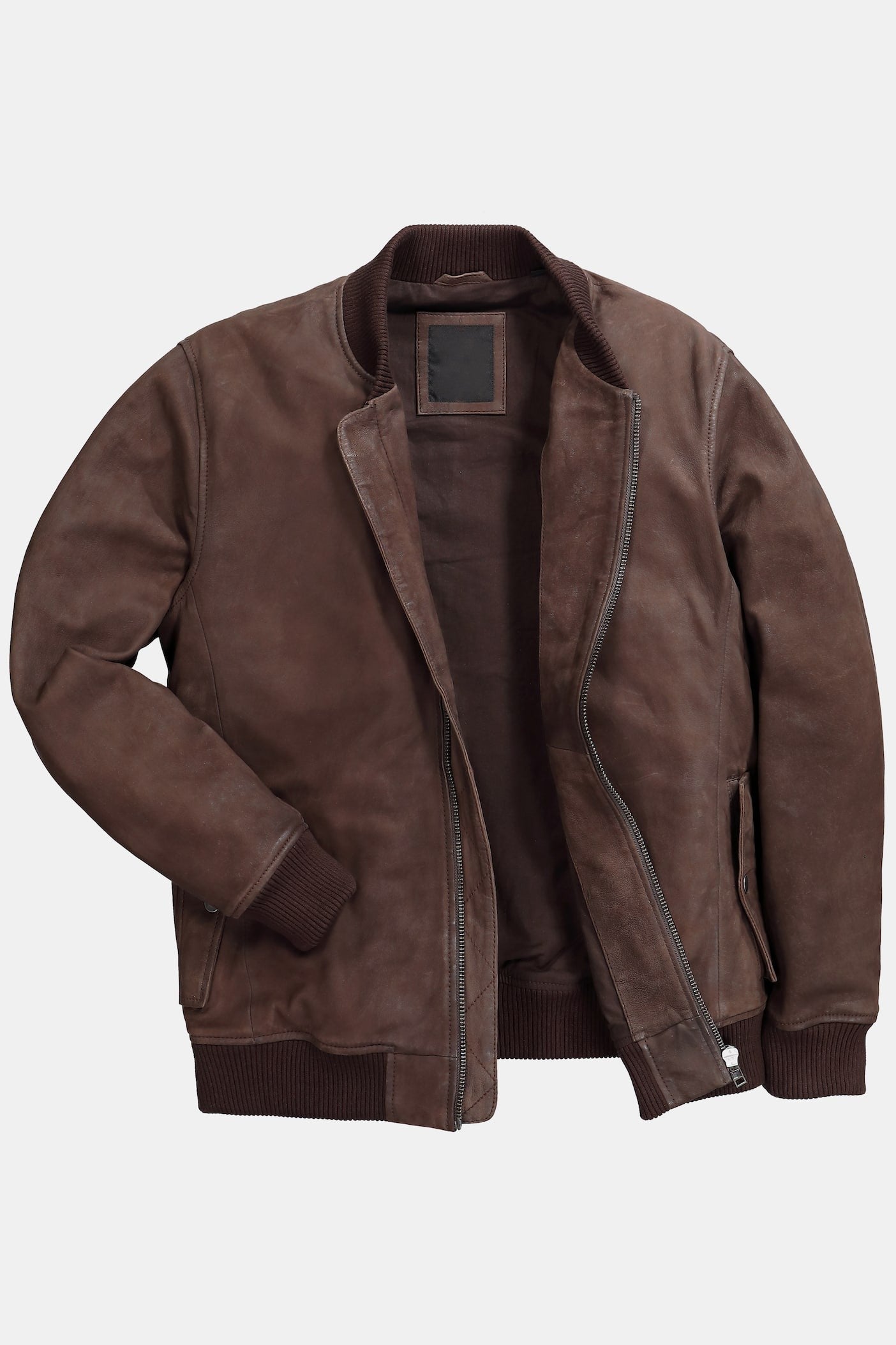 Men's Lamb Nubuck Leather Blouson – Real Nubuck College Collar Bomber Jacket (L–7XL)