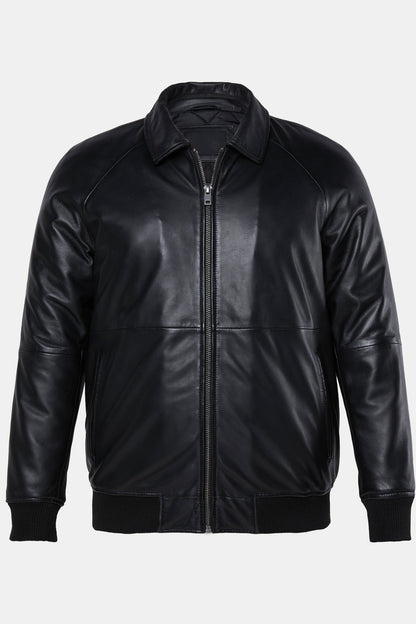 Men's Padded Lamb Nappa Leather Blouson – Real Leather Oversized Bomber Jacket (L–8XL)