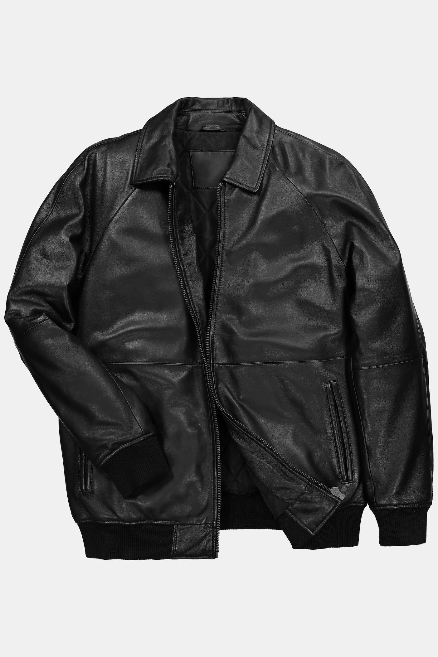 Men's Padded Lamb Nappa Leather Blouson – Real Leather Oversized Bomber Jacket (L–8XL)
