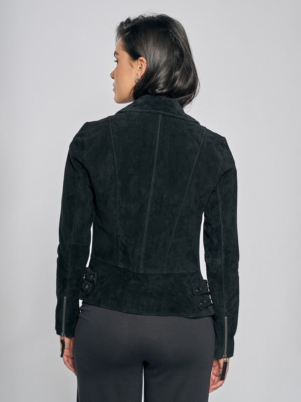Women's Fitted Leather Biker Jacket – Asymmetric Zip Moto