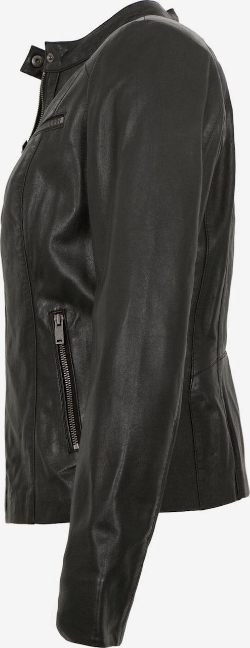 Women's Lamb Leather Racer Jacket – Black, Green or Red Fitted Biker