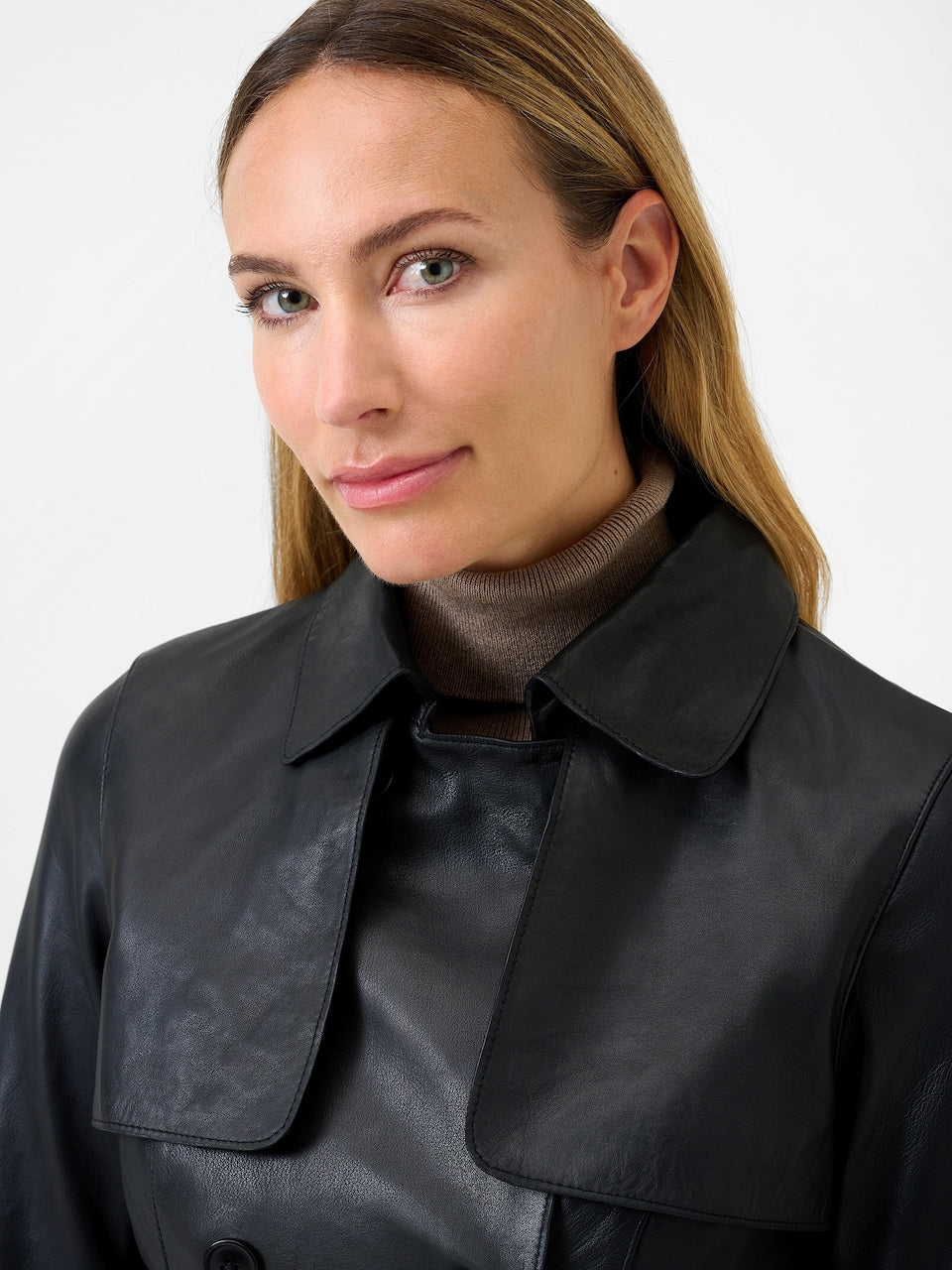 Women's Lamb Leather Trench Coat – Belted Cognac, Black or Beige