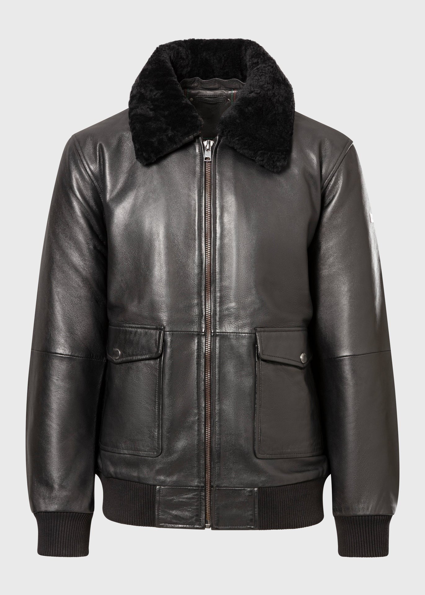 Men's Sheepskin Leather Aviator Bomber Jacket with Shearling Collar – Real Leather Padded Flight Jacket (S–3XL)