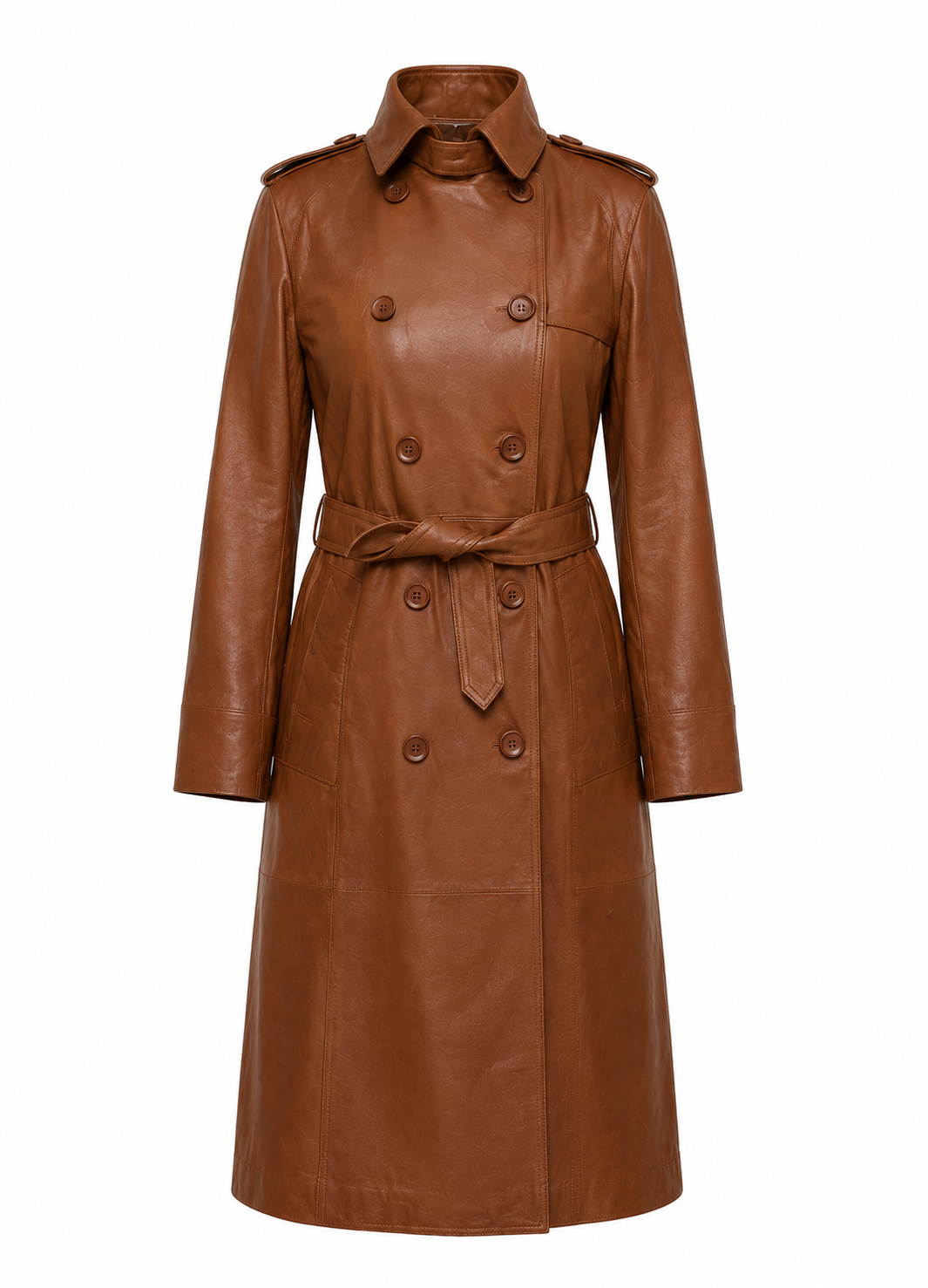 Women’s Longline Sheep Nappa Leather Trench Coat