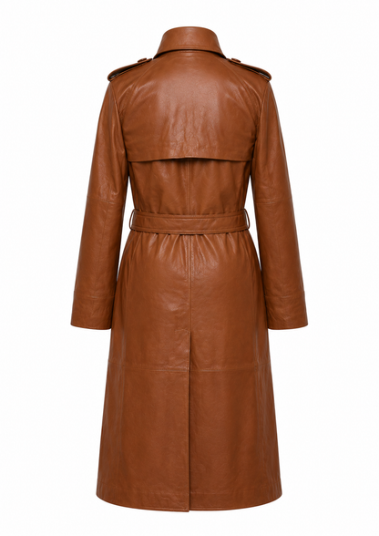 Women’s Longline Sheep Nappa Leather Trench Coat