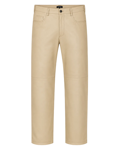 Women’s Leather Straight-Leg Pant with Five-Pocket Styling