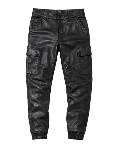 Men’s Sheep Snuff Leather Cargo Jogger Pants
