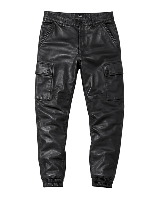 Men’s Sheep Snuff Leather Cargo Jogger Pants